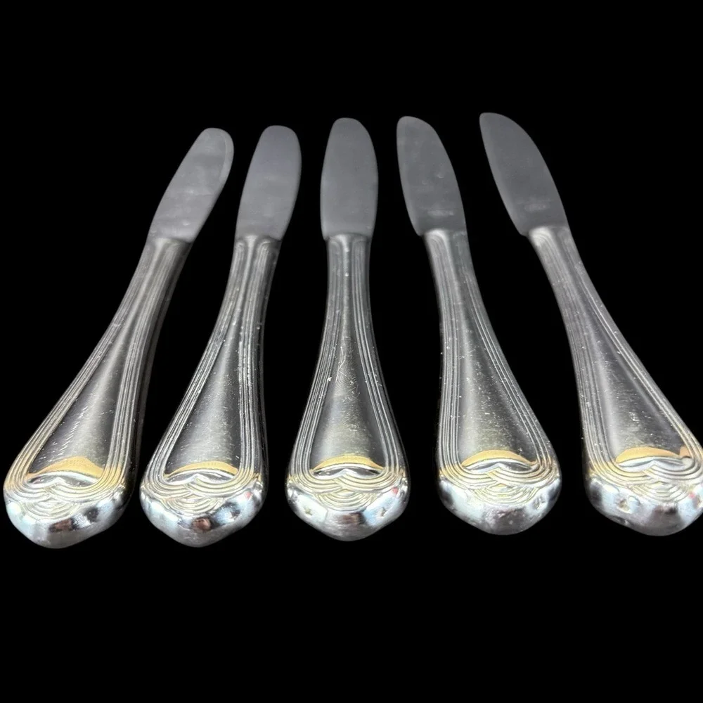 Pfaltzgraff‎ Stainless Steel FAIRISLE lot of 5 Dinner Knives